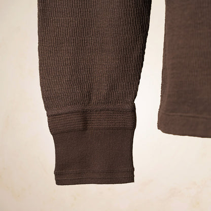 Loop & Weft Thermal Henley Neck LRH1041 - Brown