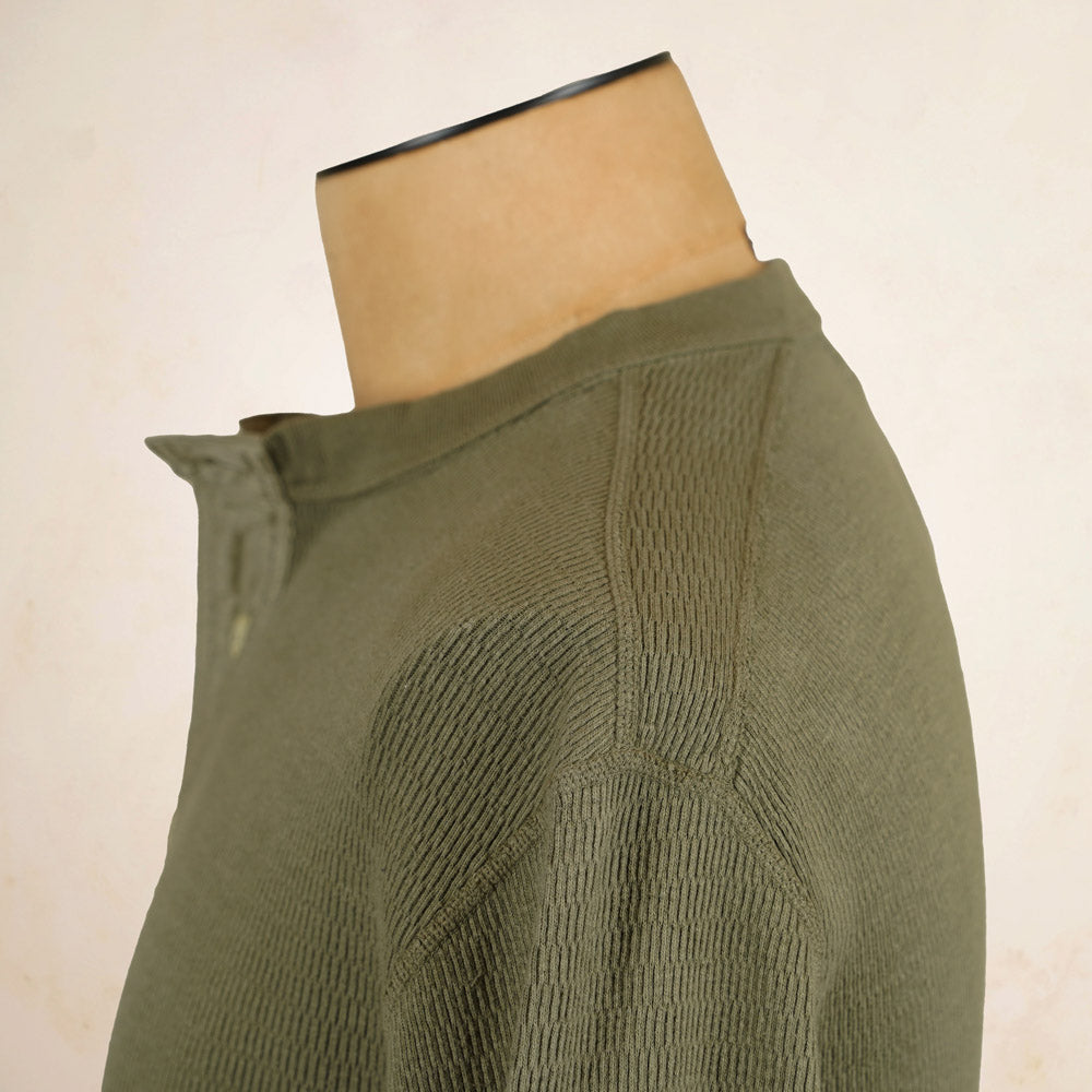 Loop & Weft Thermal Henley Neck LRH1041 - Olive