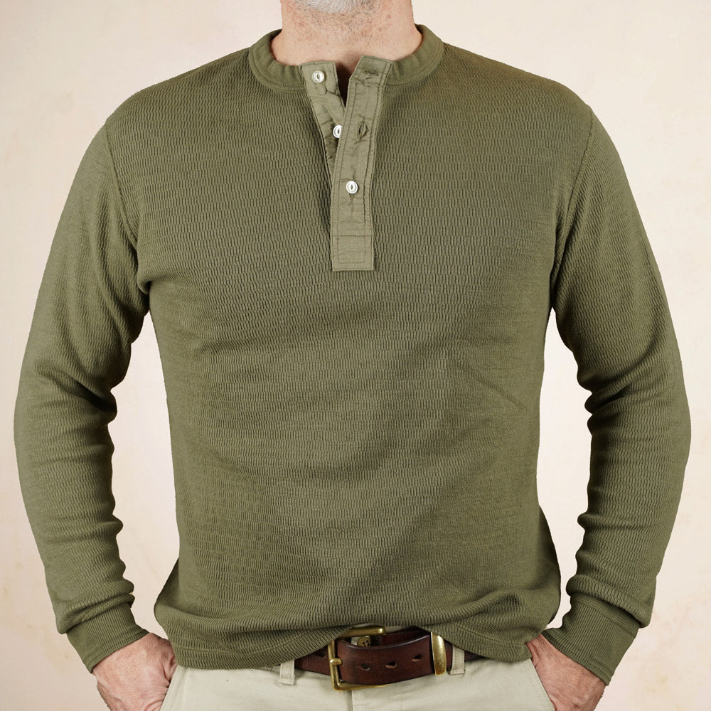 Loop & Weft Thermal Henley Neck LRH1041 - Ivory