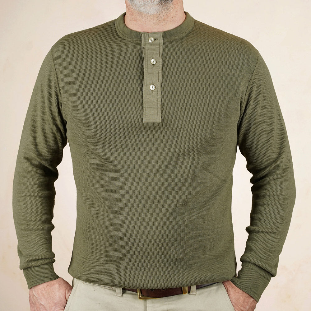 Loop & Weft Thermal Henley Neck LRH1041 - Ivory