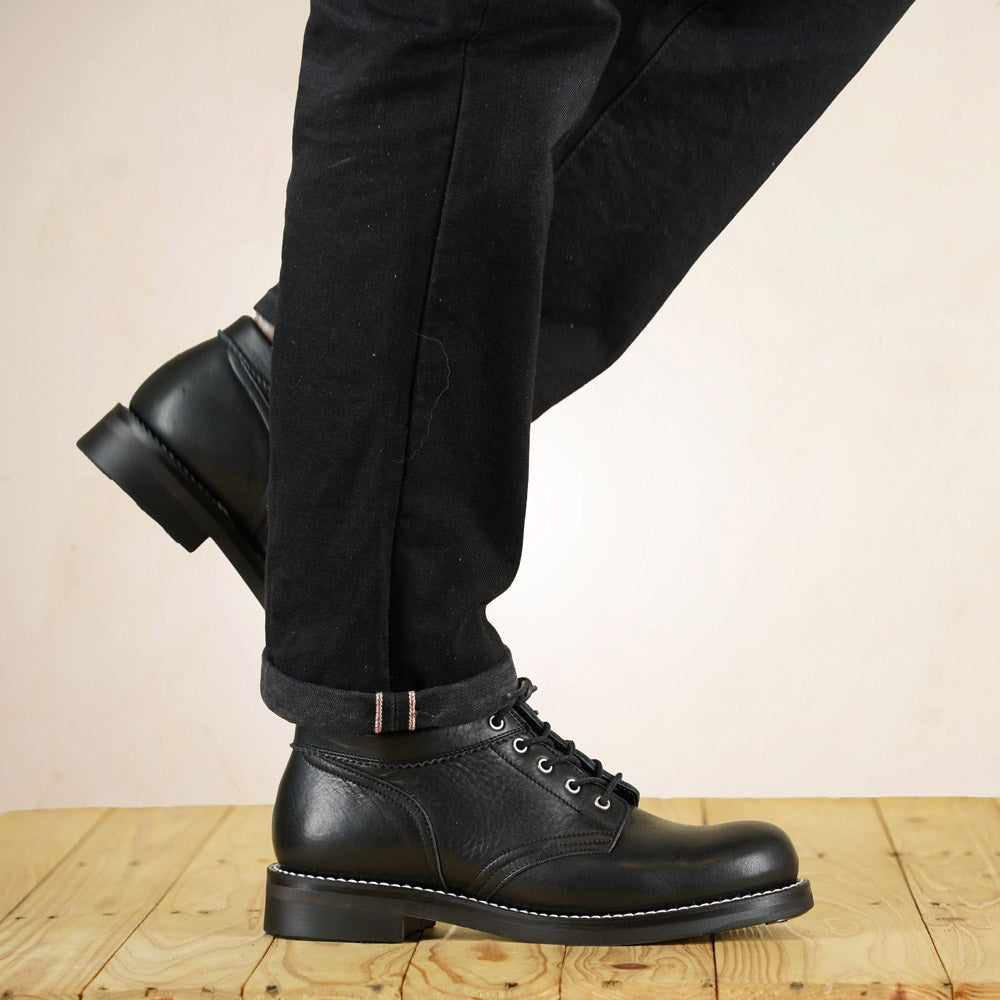 Rolling Dub Trio Coupen Boots - Black Kobe Shrink Leather