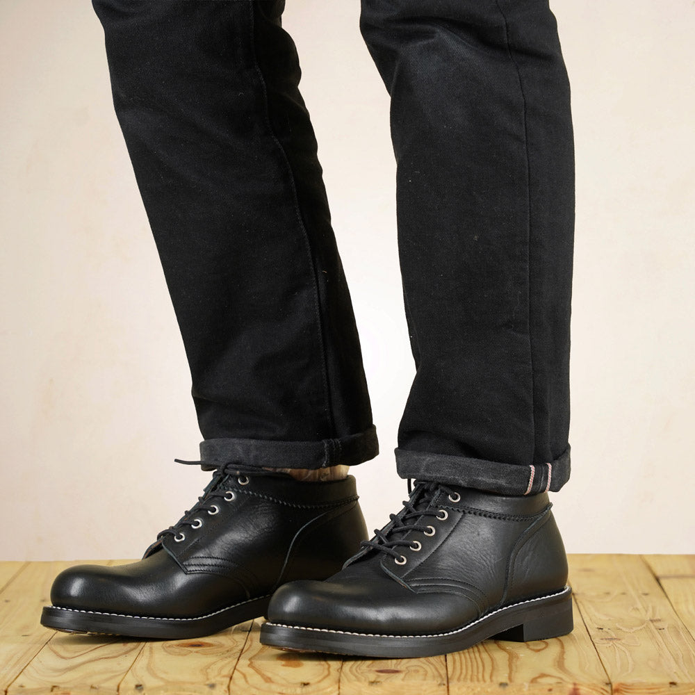 Rolling Dub Trio Coupen Boots - Black Kobe Shrink Leather