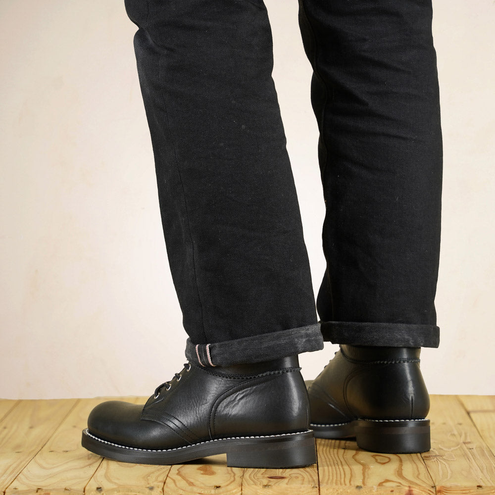 Rolling Dub Trio Coupen Boots - Black Kobe Shrink Leather