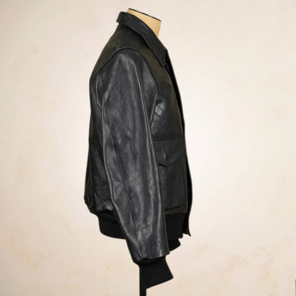 Shangri-La Heritage “Don Gentile” A2 Flight Jacket  - Black Vicenza Horsehide