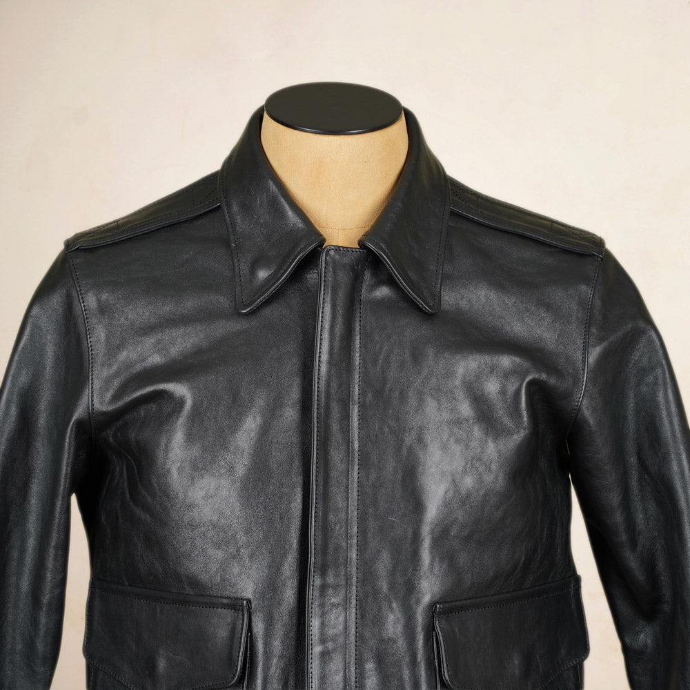 Shangri-La Heritage “Don Gentile” A2 Flight Jacket  - Black Vicenza Horsehide