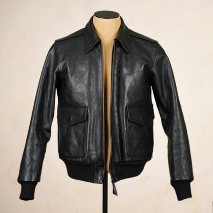Shangri-La Heritage “Don Gentile” A2 Flight Jacket  - Black Vicenza Horsehide