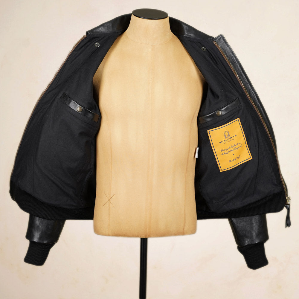 Shangri-La Heritage “Don Gentile” A2 Flight Jacket  - Black Vicenza Horsehide