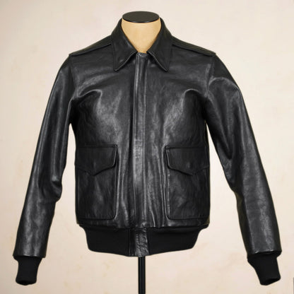 Shangri-La Heritage “Don Gentile” A2 Flight Jacket  - Black Vicenza Horsehide
