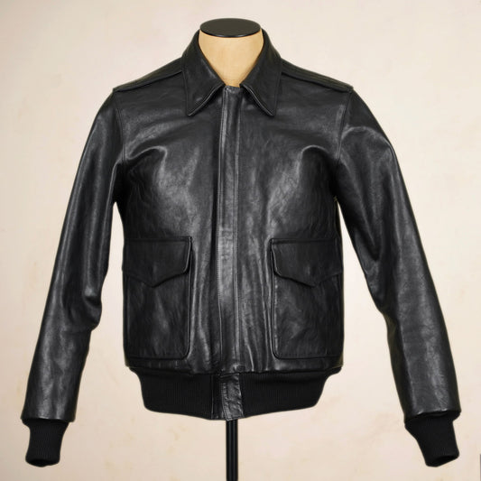 Shangri-La Heritage “Don Gentile” A2 Flight Jacket  - Black Vicenza Horsehide