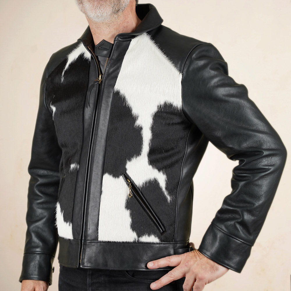 Shangri-La Heritage Grizzly Hair On Hide Cossack Jacket - Black Vicenza Horsehide