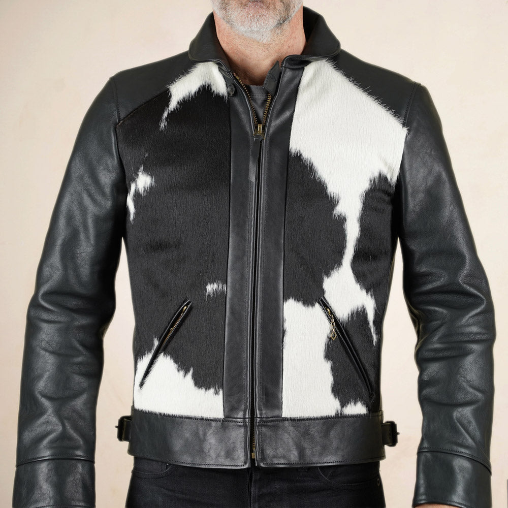 Shangri-La Heritage Grizzly Hair On Hide Cossack Jacket - Black Vicenza Horsehide