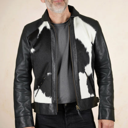 Shangri-La Heritage Grizzly Hair On Hide Cossack Jacket - Black Vicenza Horsehide