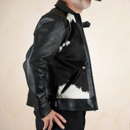 Shangri-La Heritage Grizzly Hair On Hide Cossack Jacket - Black Vicenza Horsehide