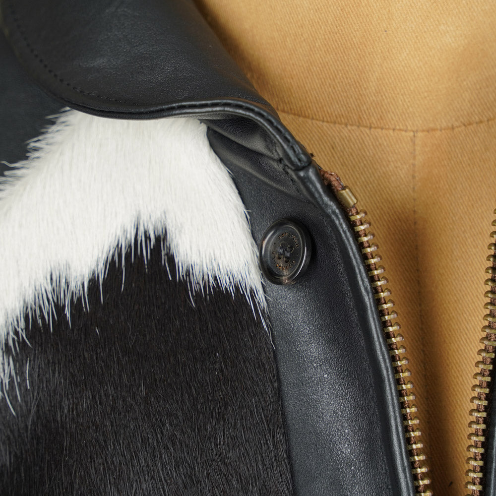 Shangri-La Heritage Grizzly Hair On Hide Cossack Jacket - Black Vicenza Horsehide