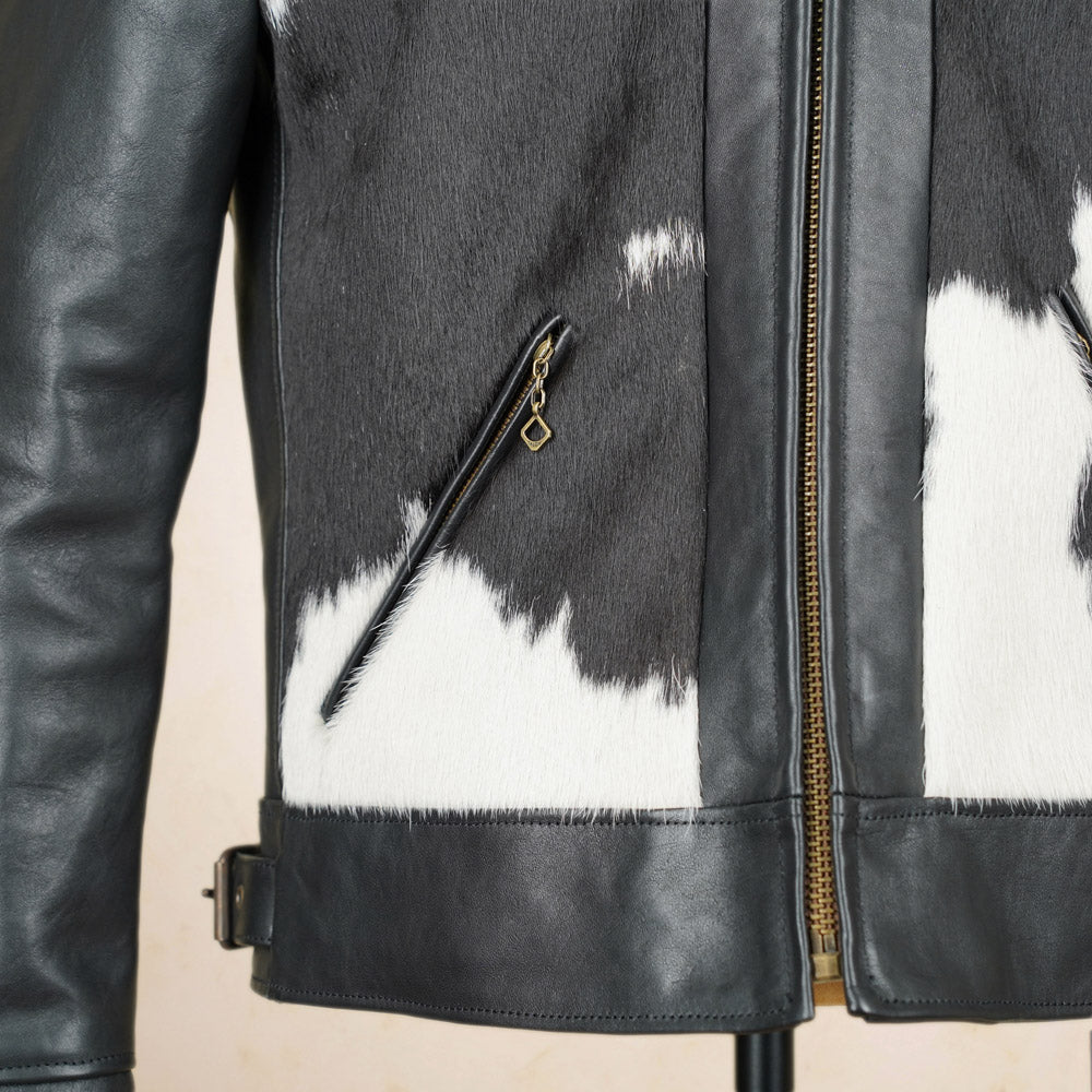 Shangri-La Heritage Grizzly Hair On Hide Cossack Jacket - Black Vicenza Horsehide