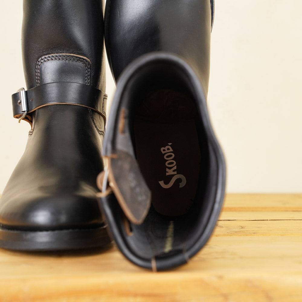 Skoob Wander Engineer Boots - Black Horsebutt