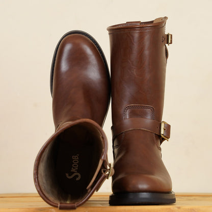 Skoob Wander Engineer Boots - Brown Horsebutt