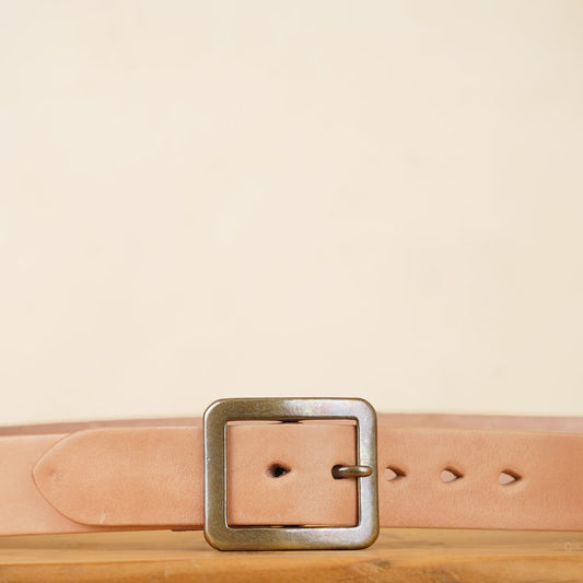 The Strike Gold Leather Belt - Tan