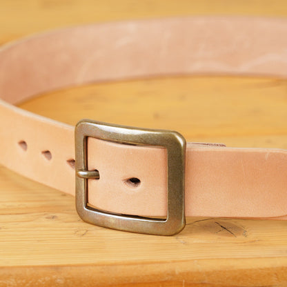 The Strike Gold Leather Belt - Tan