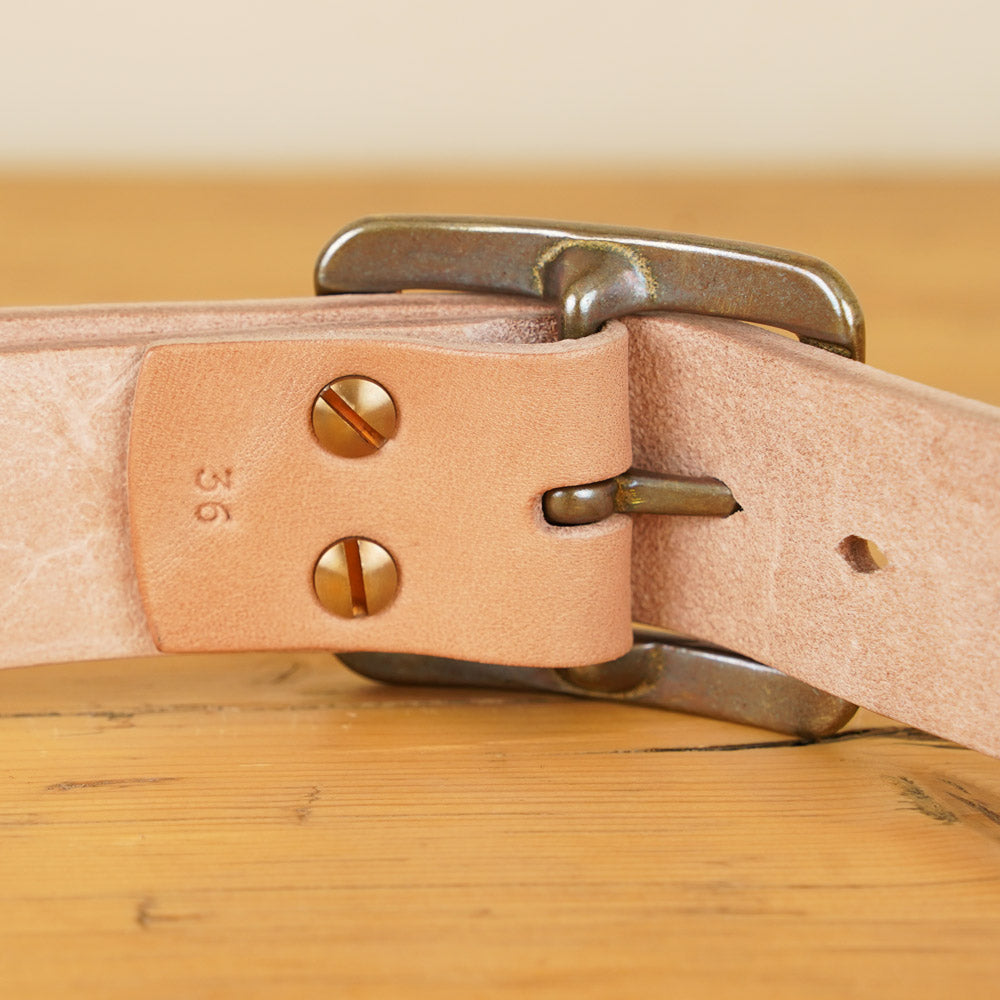 The Strike Gold Leather Belt - Tan