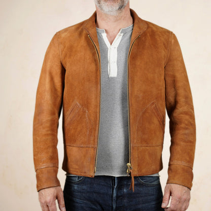 Thedi Leathers Cossack Jacket MTC-S7950B3 - Bruciato Reverse Horsehide
