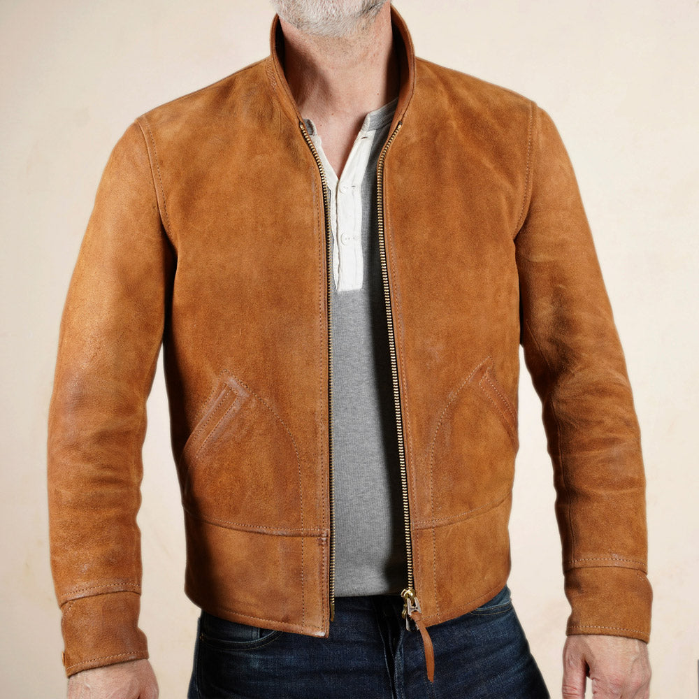 Thedi Leathers Cossack Jacket MTC-S7950B3 - Bruciato Reverse Horsehide