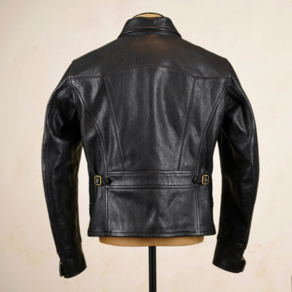 Thedi Leathers Half Belt Sports Jacket MTC-7925 - Bruciato Tea Core Horsehide Leather