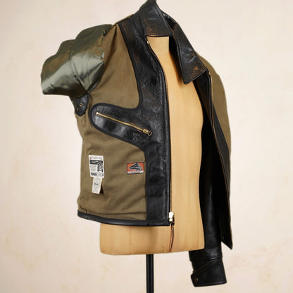 Thedi Leathers Half Belt Sports Jacket MTC-7925 - Bruciato Tea Core Horsehide Leather