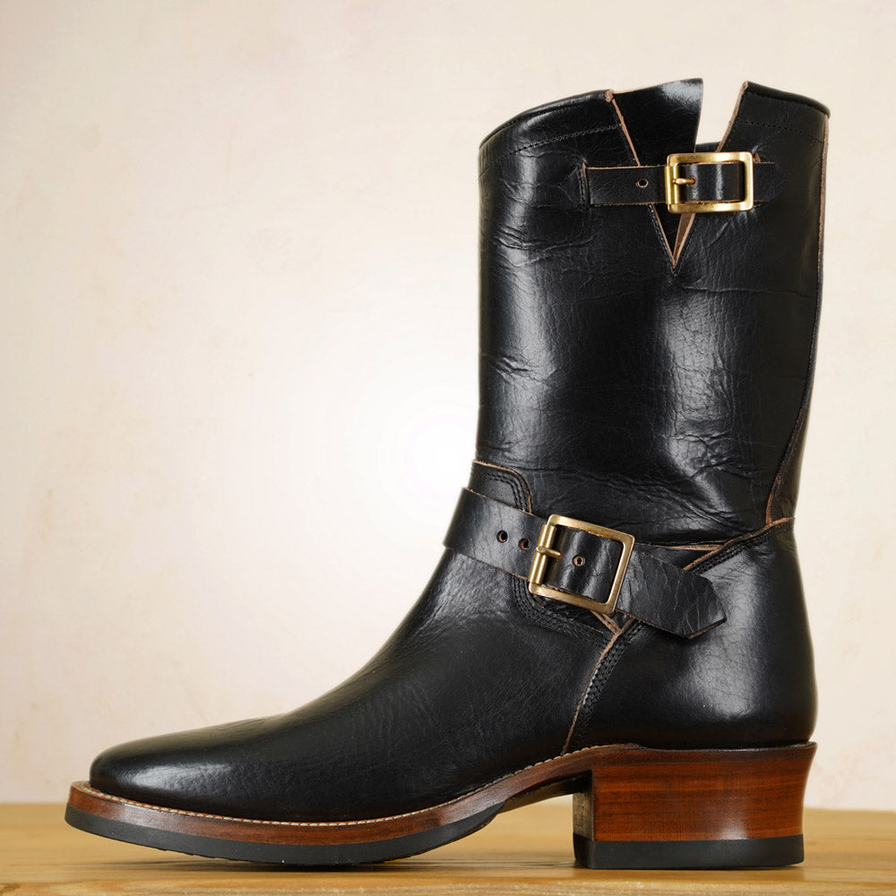UNMARKED Engineer Boots - Black Holanda Bison Leather