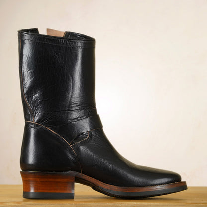 UNMARKED Engineer Boots - Black Holanda Bison Leather