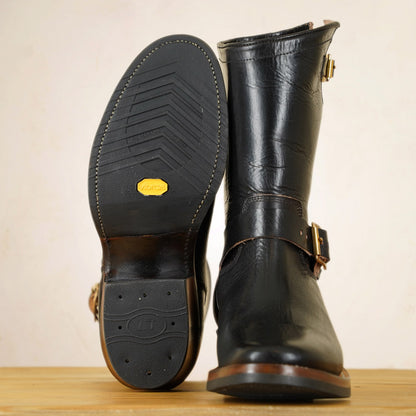UNMARKED Engineer Boots - Black Holanda Bison Leather