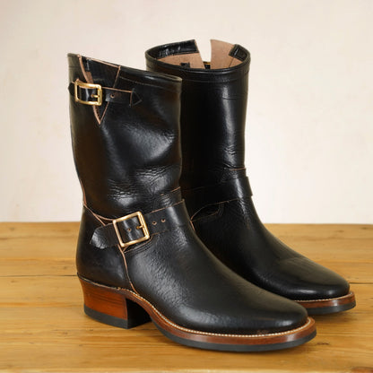 UNMARKED Engineer Boots - Black Holanda Bison Leather