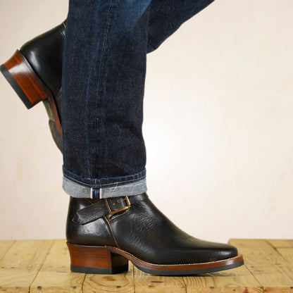 UNMARKED Engineer Boots - Black Holanda Bison Leather