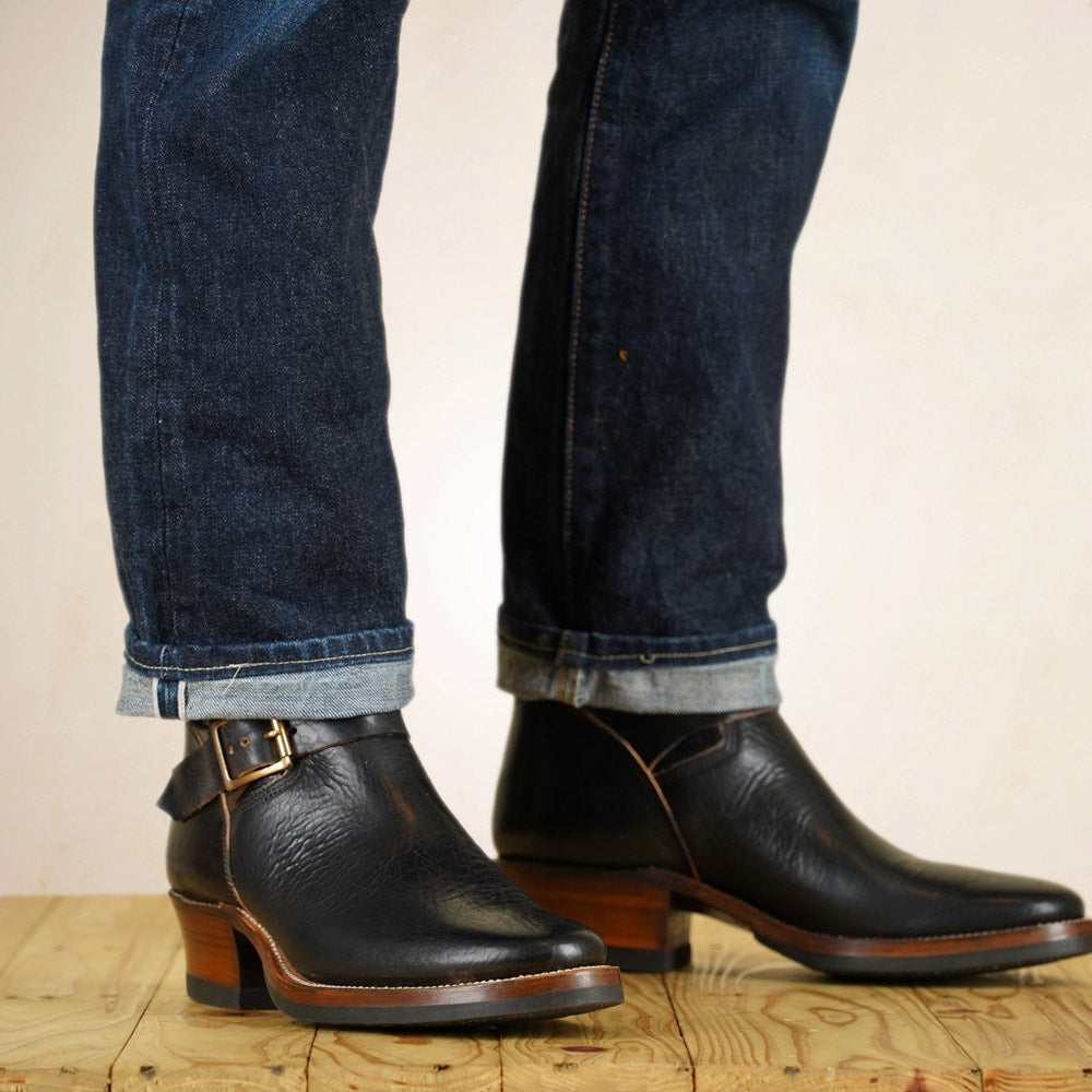 UNMARKED Engineer Boots - Black Holanda Bison Leather
