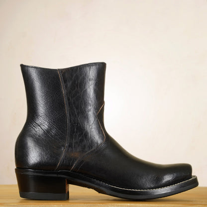 UNMARKED Juan Snip Toe Boots - Black Holanda Bison Leather