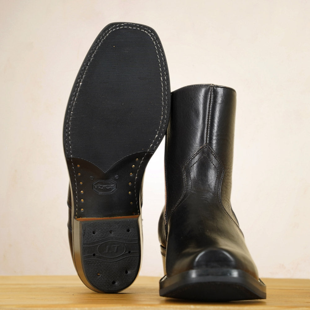 UNMARKED Juan Snip Toe Boots - Black Holanda Bison Leather