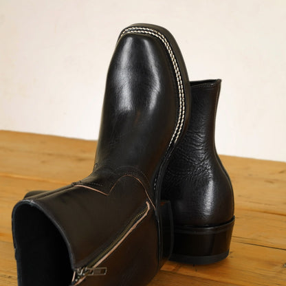 UNMARKED Juan Snip Toe Boots - Black Holanda Bison Leather