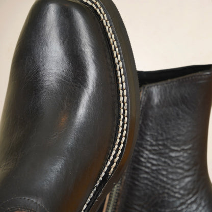 UNMARKED Juan Snip Toe Boots - Black Holanda Bison Leather