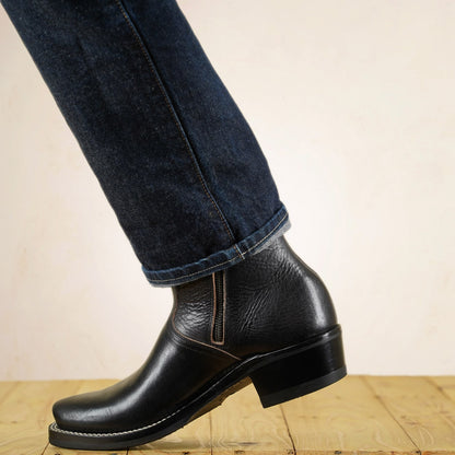 UNMARKED Juan Snip Toe Boots - Black Holanda Bison Leather