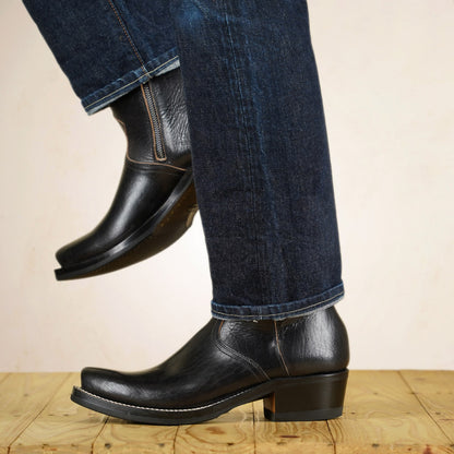 UNMARKED Juan Snip Toe Boots - Black Holanda Bison Leather