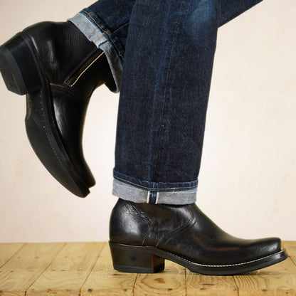 UNMARKED Juan Snip Toe Boots - Black Holanda Bison Leather