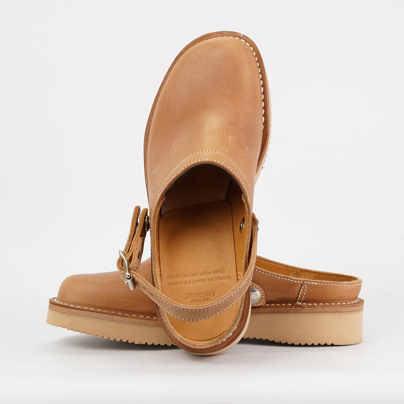 Zerrows Sabot Sandals Natural Latigo