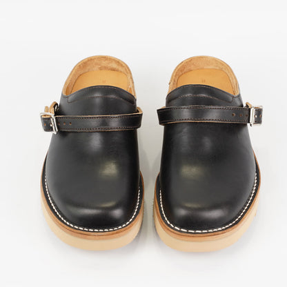 Zerrows Sabot Sandals black latigo leather