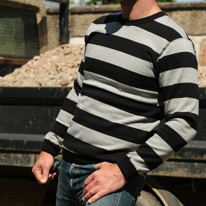 WESTRIDE long sleeve border Tee Black Grey