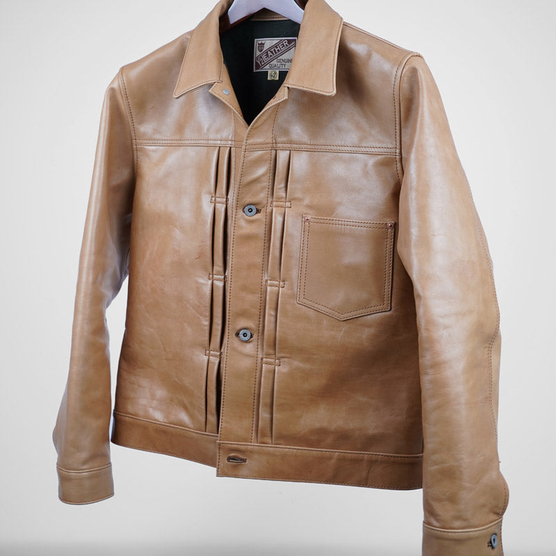 Y'2 Leather KB-140-T PERSIMMON TANNIN DYED HORSE WWII Type JACKET