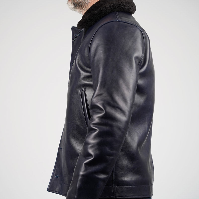 Y'2 Leather N-1 Deck Jacket Indigo Horsehide