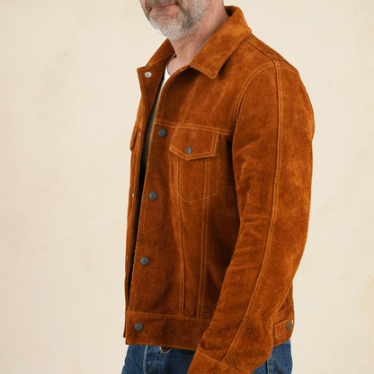 Y'2 Leather TB-139 3rd Type Jacket- Camel Steerhide Suede