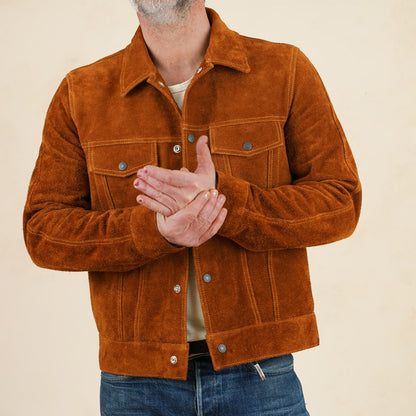 Y'2 Leather TB-139 3rd Type Jacket- Camel Steerhide Suede