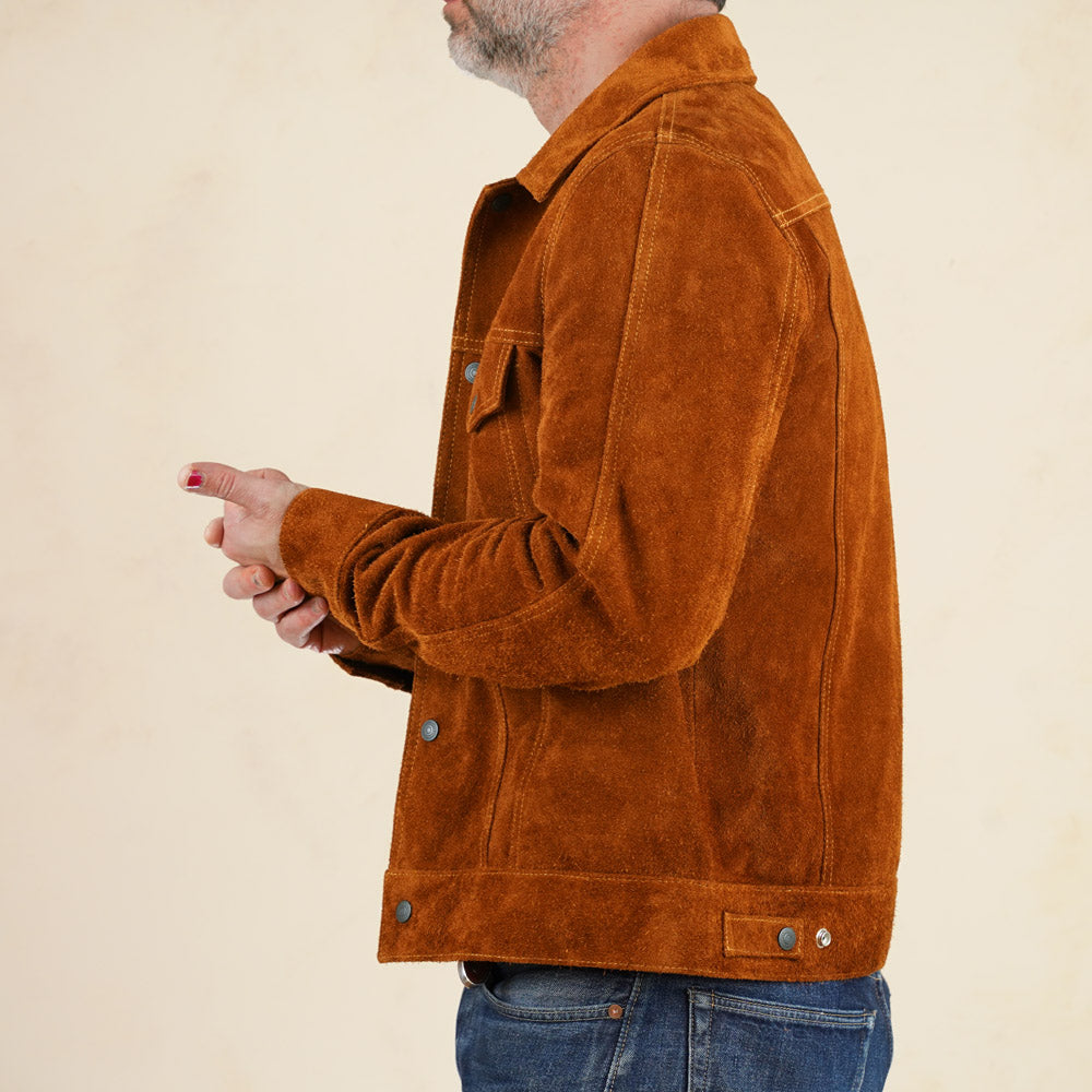 Y'2 Leather TB-139 3rd Type Jacket- Camel Steerhide Suede