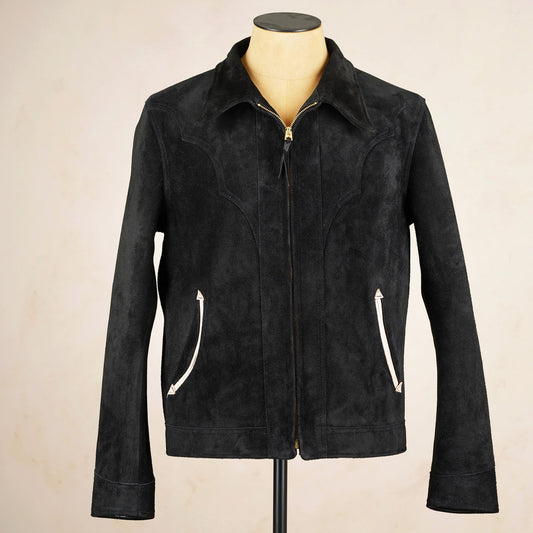 Y’2 Leather Steerhide Roughout Western Jacket WJ-07 - Black